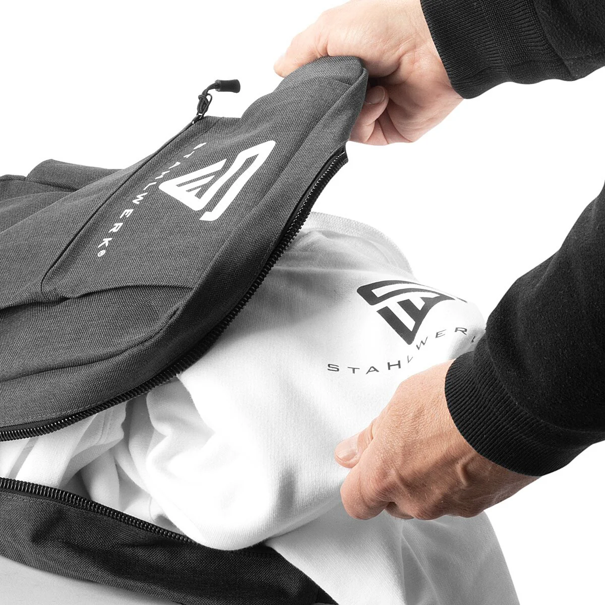 STAHLWERK Multifunktionaler Laptoprucksack | Notebookrucksack | Rucksack aus robustem Polyester, Arbeitsrucksack mit gepolstertem 15,6" Laptopfach und vielen Staufächern - Image 11