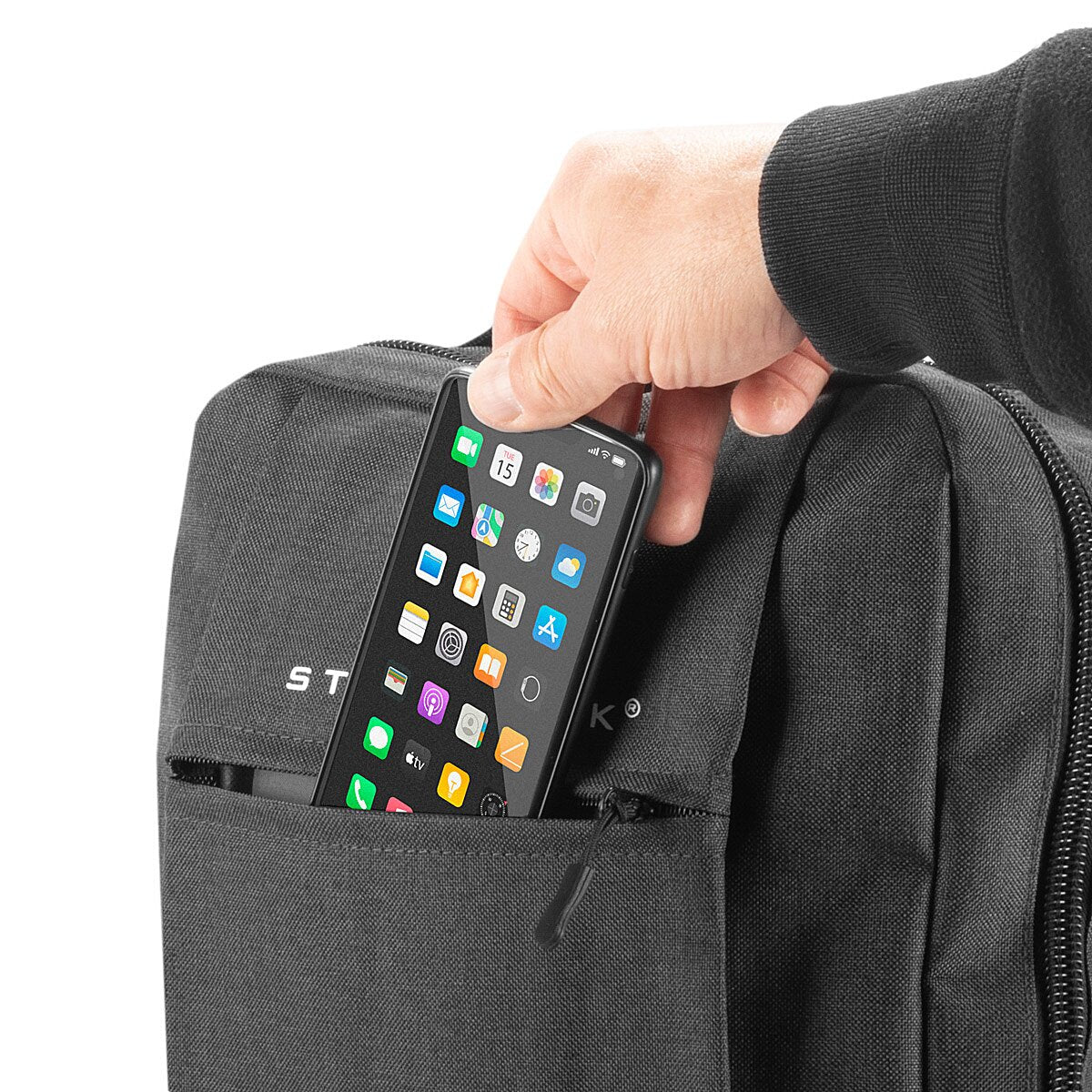 STAHLWERK Multifunktionaler Laptoprucksack | Notebookrucksack | Rucksack aus robustem Polyester, Arbeitsrucksack mit gepolstertem 15,6" Laptopfach und vielen Staufächern - Image 12
