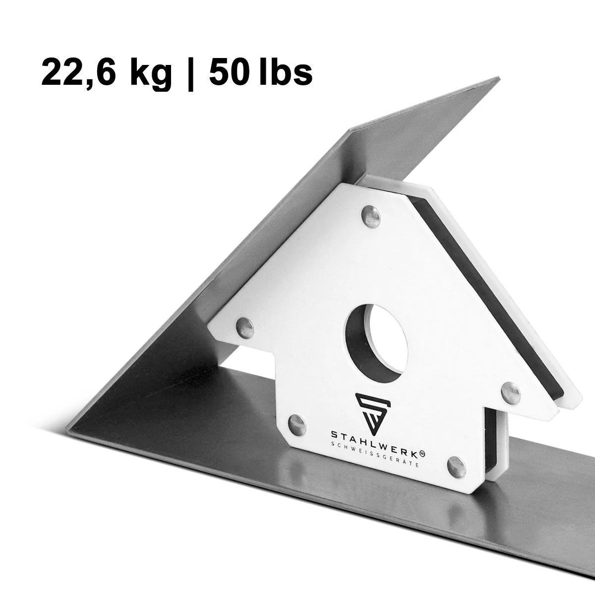 STAHLWERK 4er Set Magnet-Schweißwinkel 22,6 kg | 50 lbs robuster Schweißmagnet | Magnetwinkel | Schweißpositionierer mit starker Haftkraft - Image 4