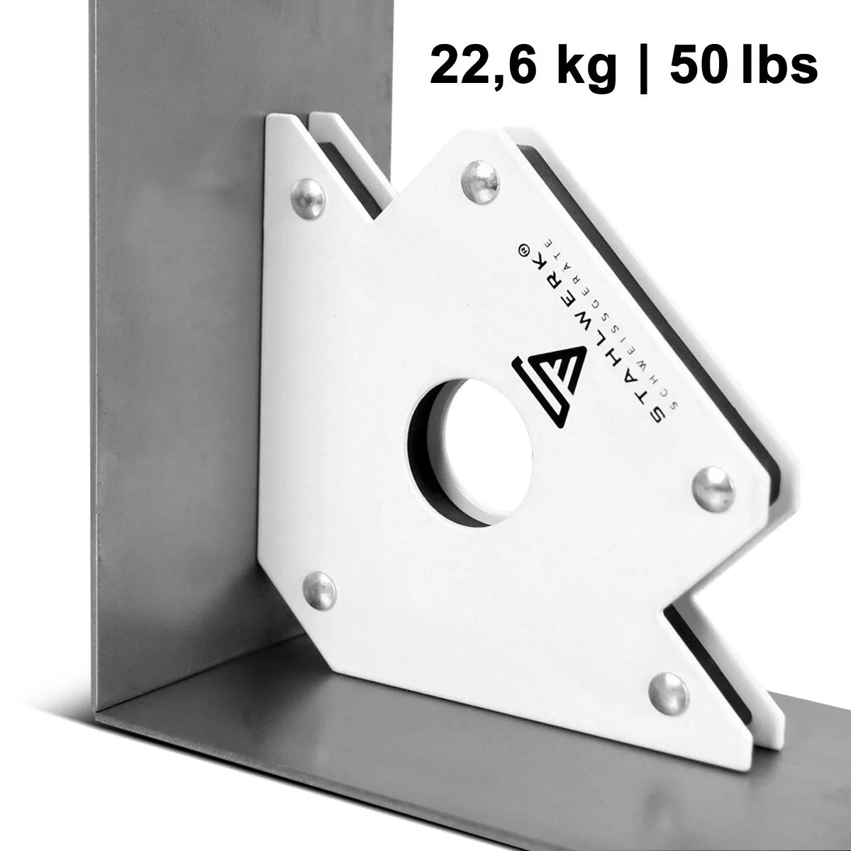 STAHLWERK 4er Set Magnet-Schweißwinkel 22,6 kg | 50 lbs robuster Schweißmagnet | Magnetwinkel | Schweißpositionierer mit starker Haftkraft - Image 5