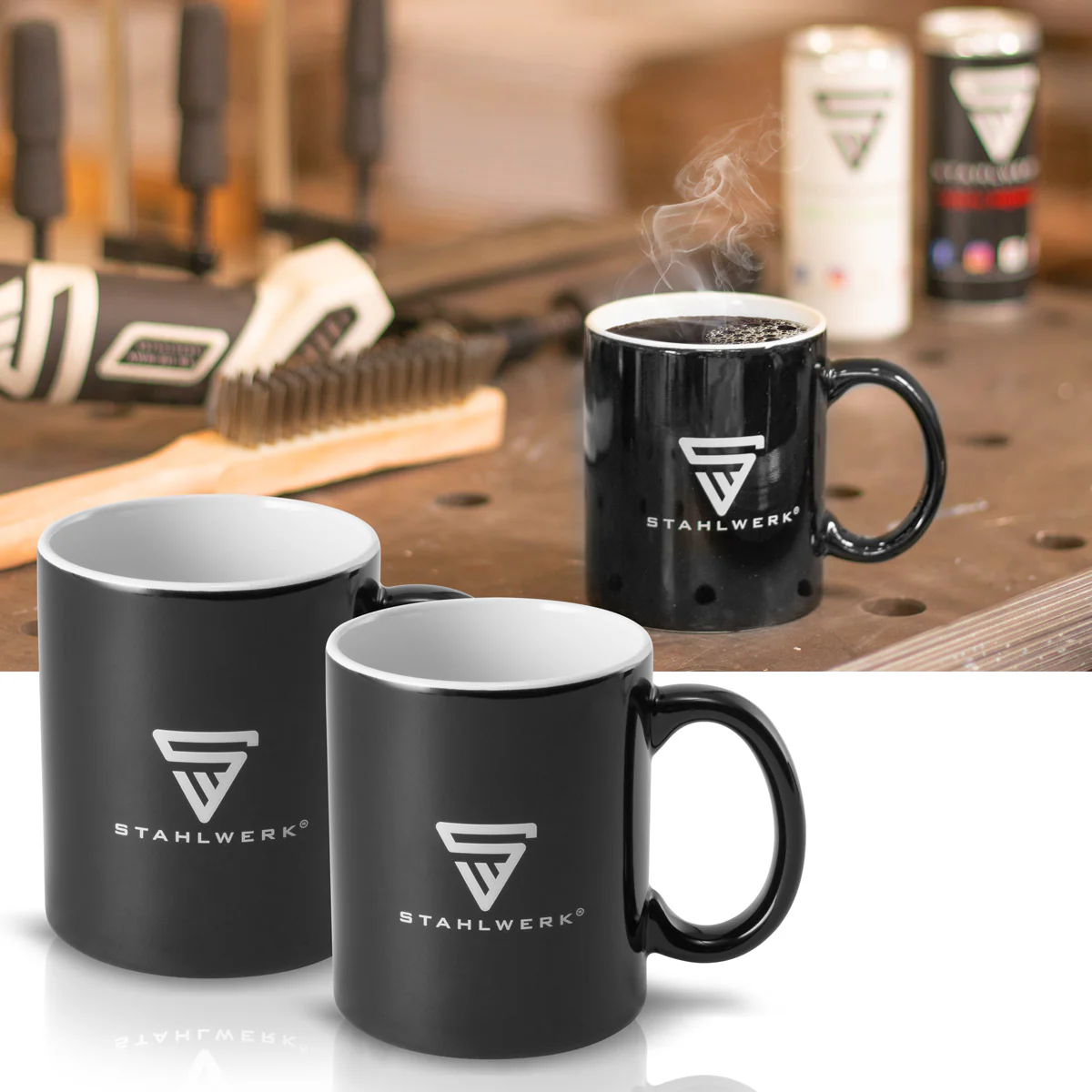 STAHLWERK 2er Set Tassen 350 ml große Kaffeetasse | Keramiktasse | Kaffeebecher, mikrowellengeeignet und spülmaschinenfest - Image 4