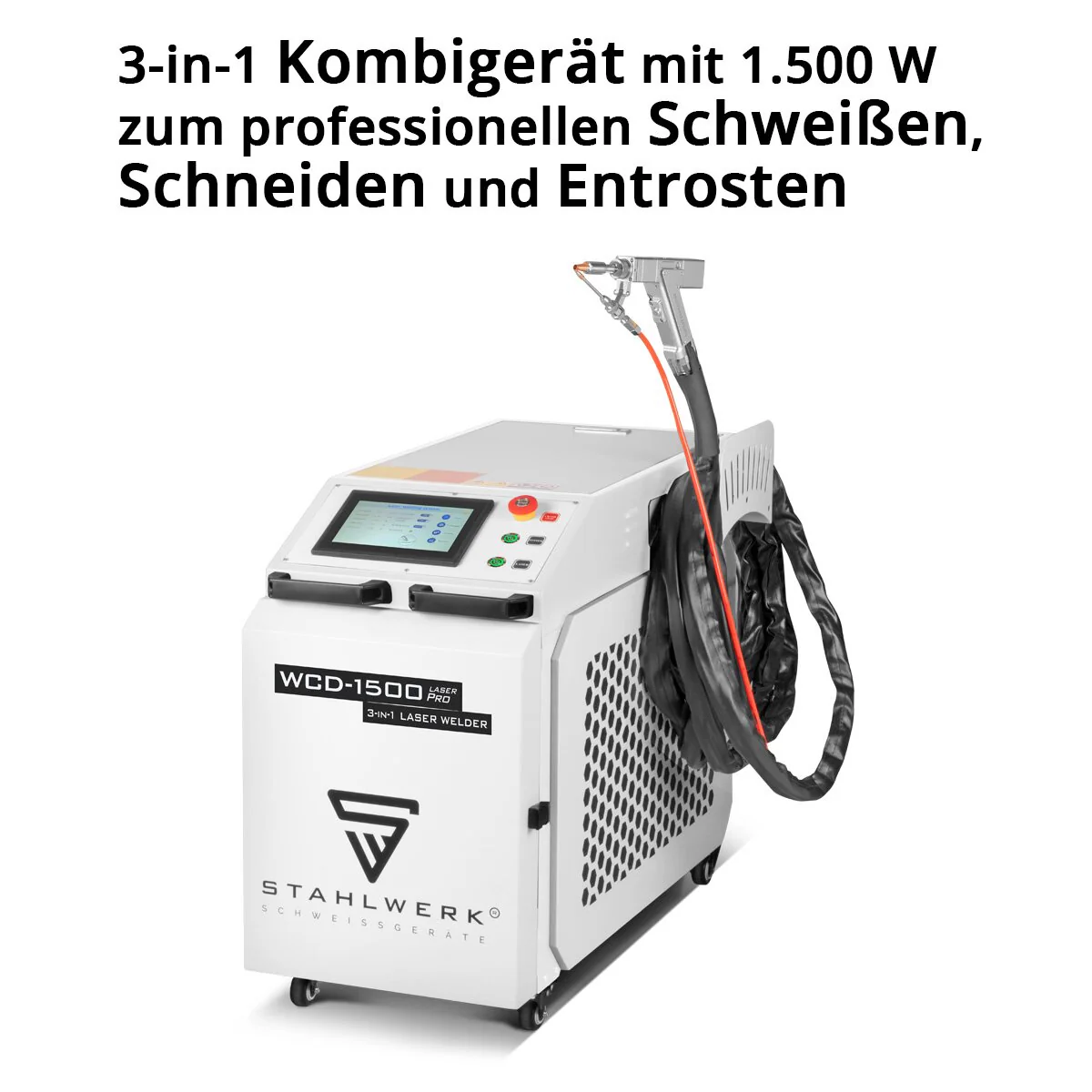 STAHLWERK 3-in-1 Laser-Schweissgerät WCD-1500 Laser Pro mit 1500 Watt, professionelle Handlaser-Schweißanlage zum präzisen Schweißen, Schneiden und Entrosten - Image 15