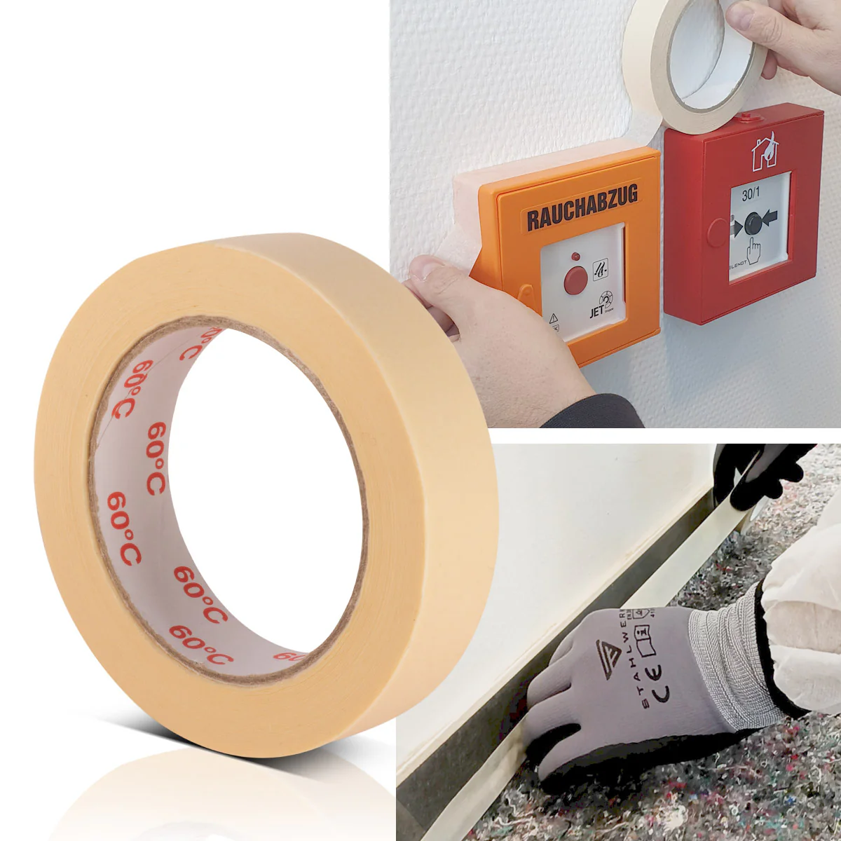 STAHLWERK Malerkrepp 10er Set 50 m x 25 mm robustes Universal-Kreppband | Abklebeband | Malerband für Malerarbeiten und Renovierungen - Image 4