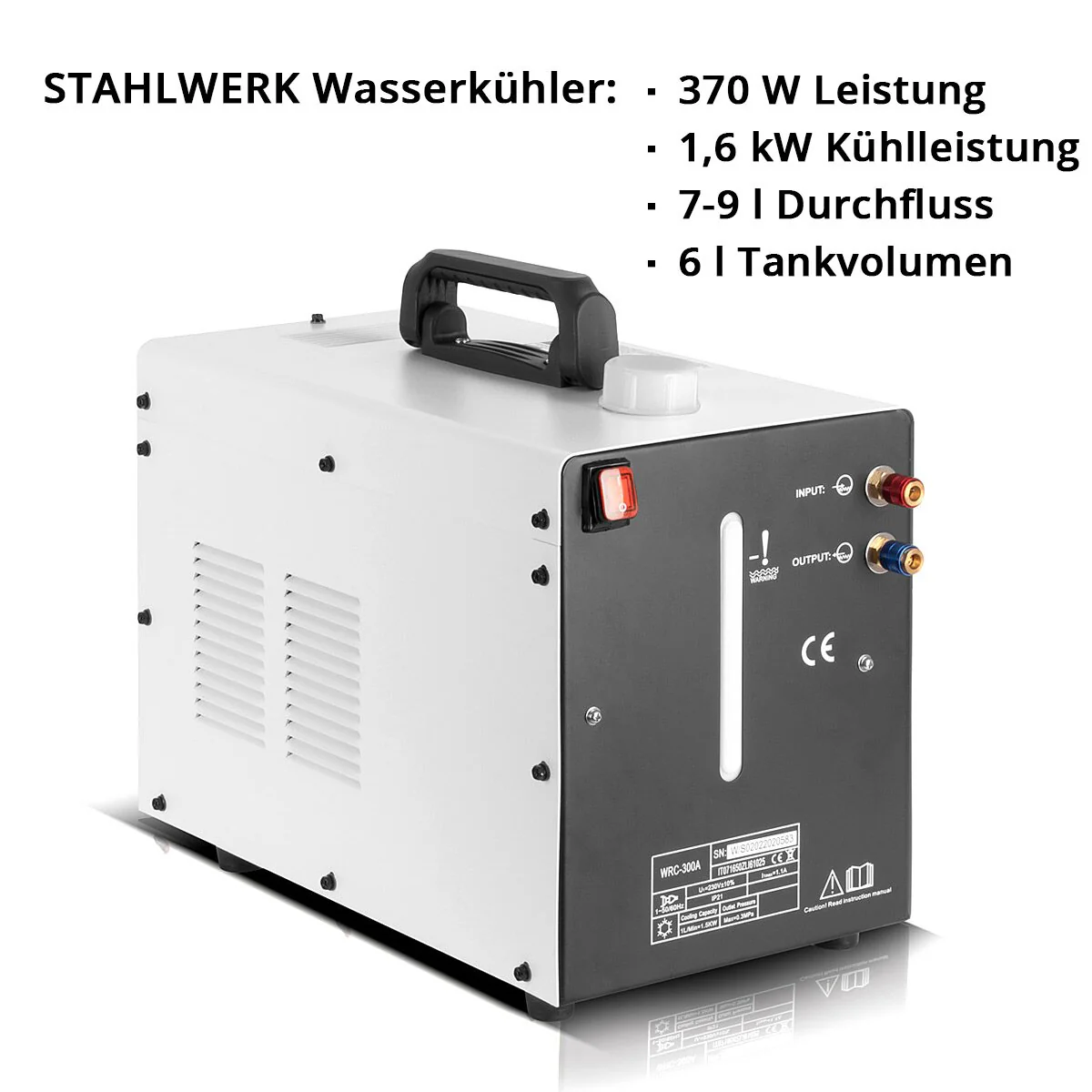 STAHLWERK Wassergekühlter MIG MAG Schweißbrenner AK501D | MB501D bis 500 A mit 3 m Schutzgas-Schlauchpaket und Eurozentralanschluss inklusive Wasserkühler mit 370 W und 6 L Tank - Image 8