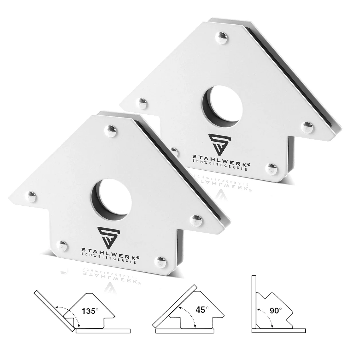 STAHLWERK 2 × Magnet-Schweißwinkel Magnetwinkel Schweißmagnet 45° x 90° x 135°, 22,6 kg / 50 lbs - Image 11