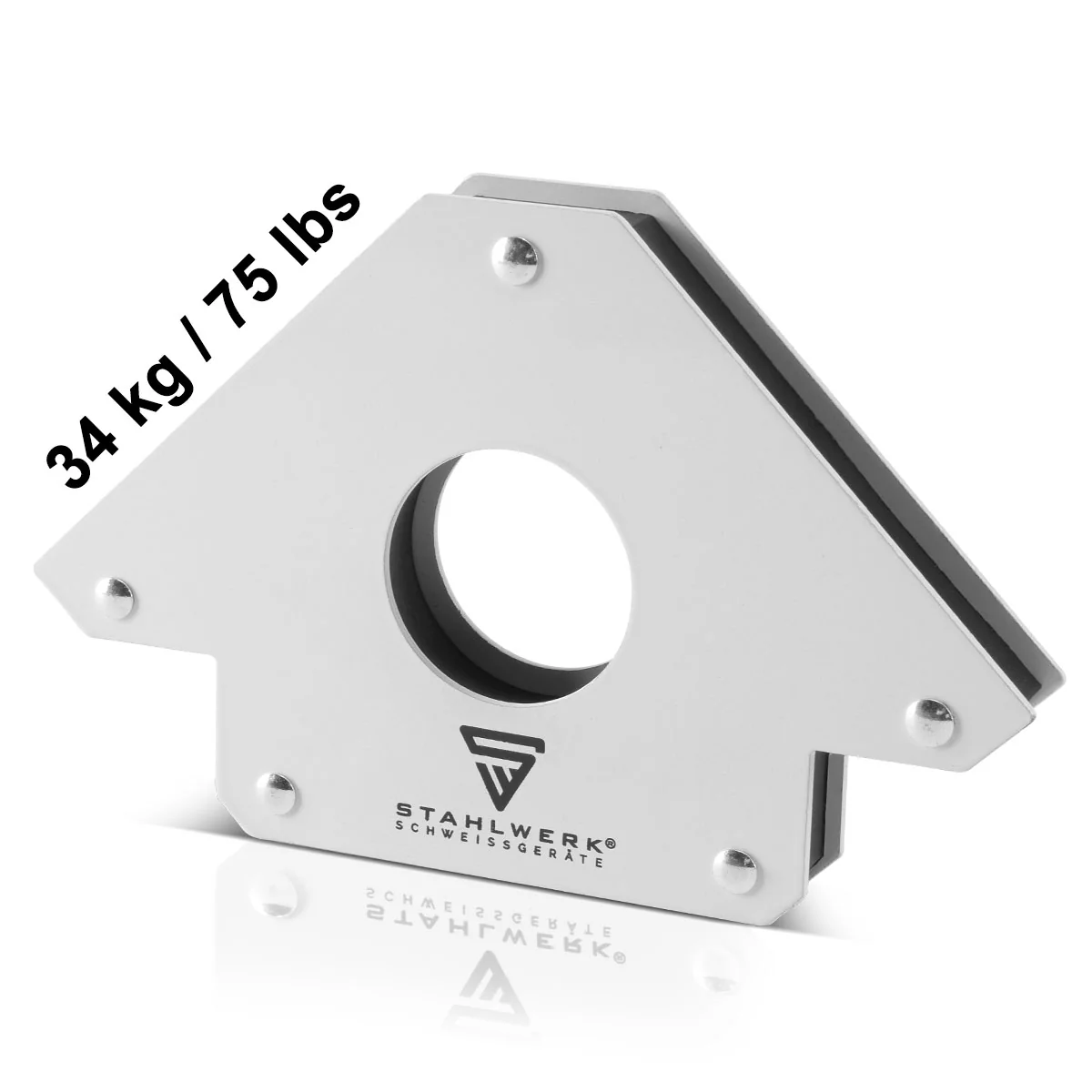 STAHLWERK 3 × Magnetwinkel Schweißwinkel 11,3 + 22,6 + 34 kg / 25 + 50 + 75 lbs - Image 5