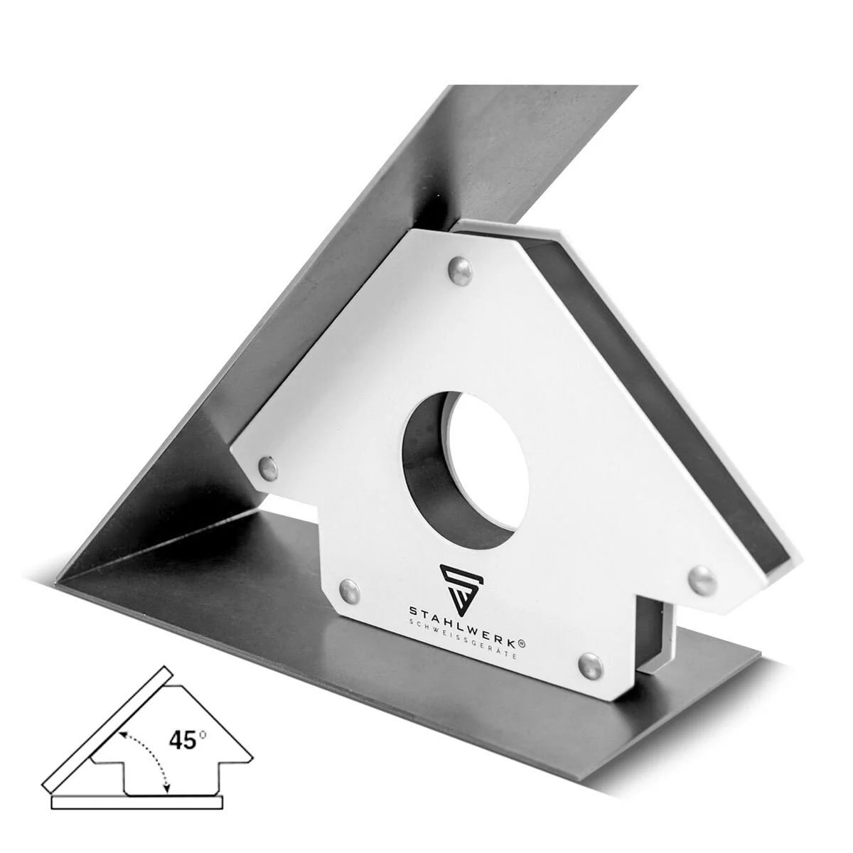 STAHLWERK 3 × Magnetwinkel Schweißwinkel 11,3 + 22,6 + 34 kg / 25 + 50 + 75 lbs - Image 8