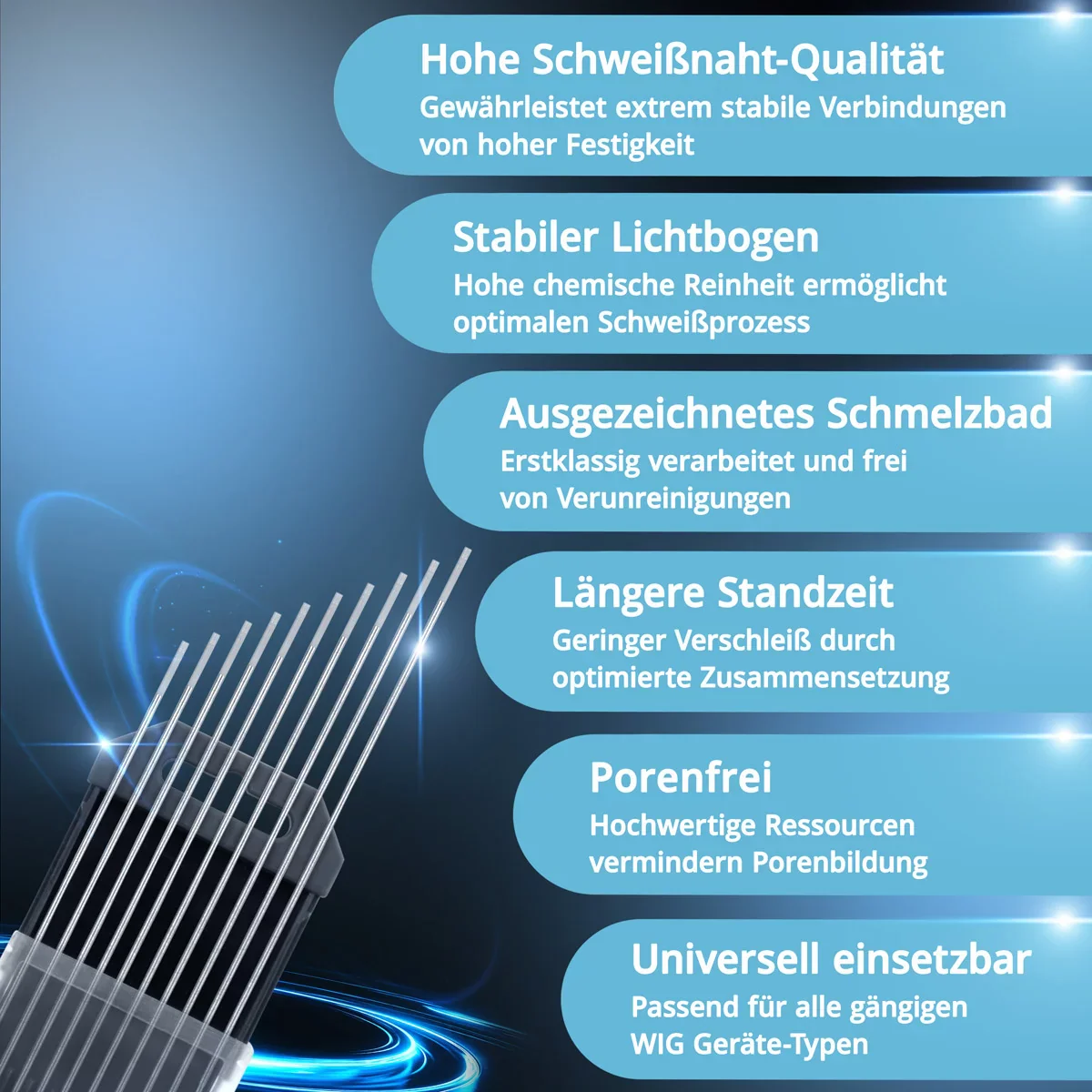 STAHLWERK Wolframelektroden / Schweißelektroden WC20 grau 1,6 x 175 mm im praktischen 10er Set - Image 3