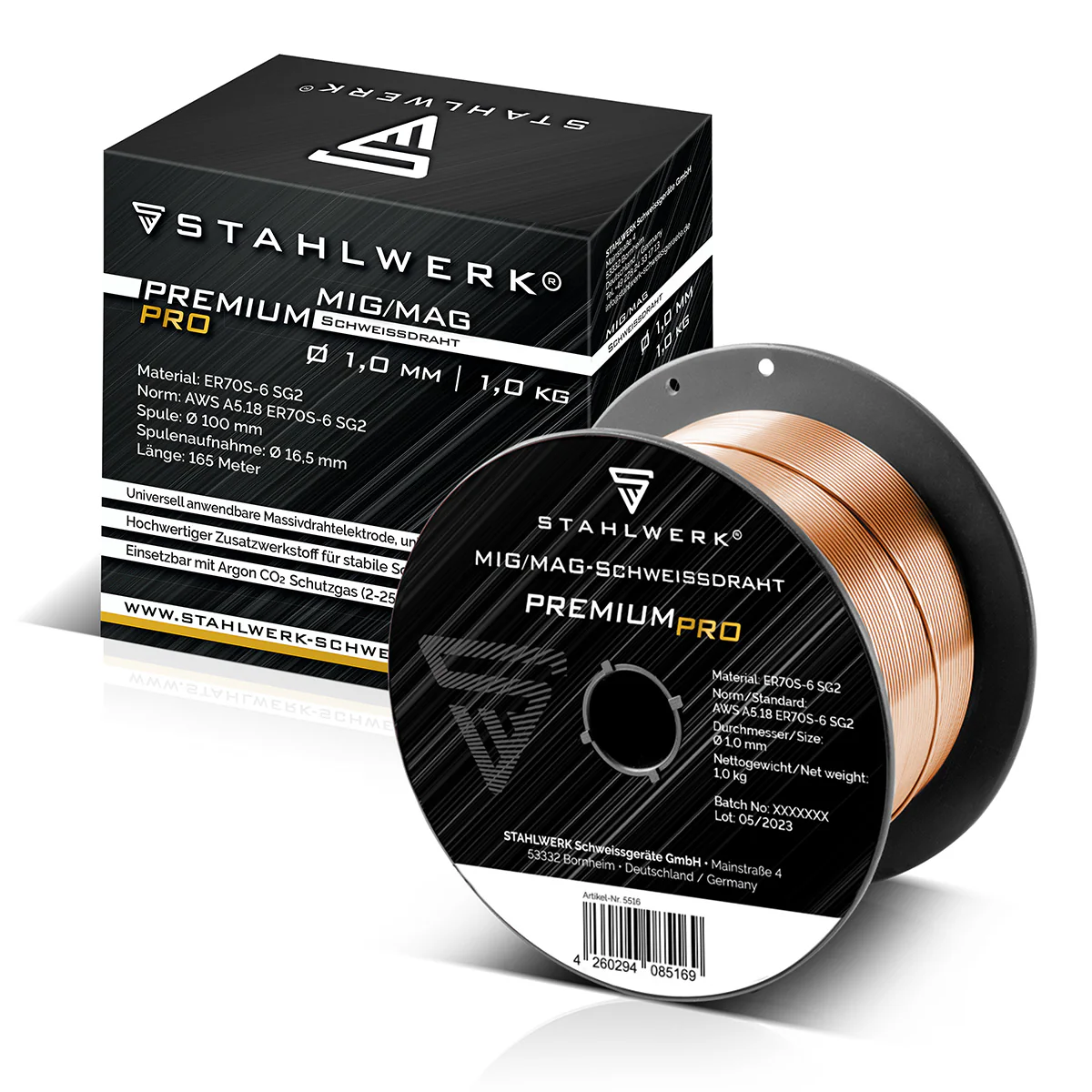 STAHLWERK MIG MAG Premium Schweißdraht ER70S-6 SG2 Ø 1,0 mm S100/D100 Drahtrolle1 kg - Image 3