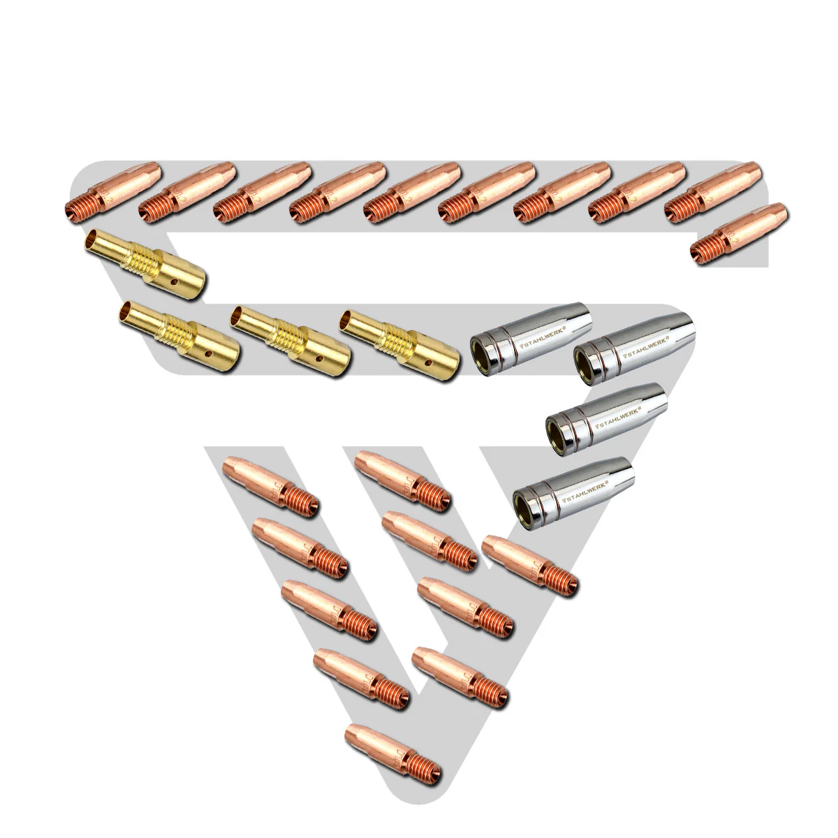 STAHLWERK MIG MAG Schweißzubehör Set 28-teilig, Verschleißteile Set Aluminium für AK25/MB25 Schweißbrenner - Image 4