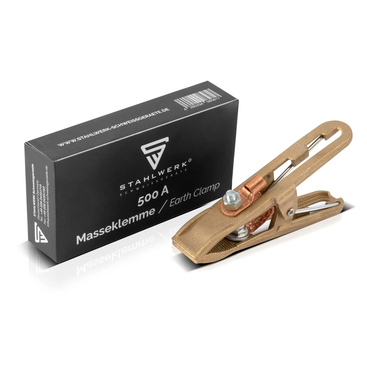STAHLWERK Massezange Masseklemme Erdungsklemme bis 500 A Vollmessing Zubehör für Schweißgeräte und Plasmaschneider - Image 3