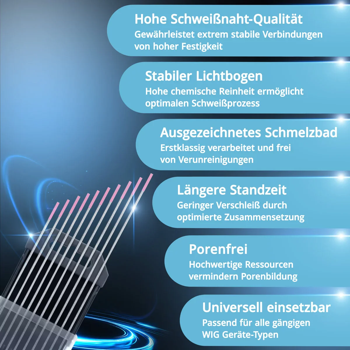 STAHLWERK Wolframelektroden / Schweißelektroden WX Pink 1,6 x 175 mm im praktischen 10er Set - Image 3