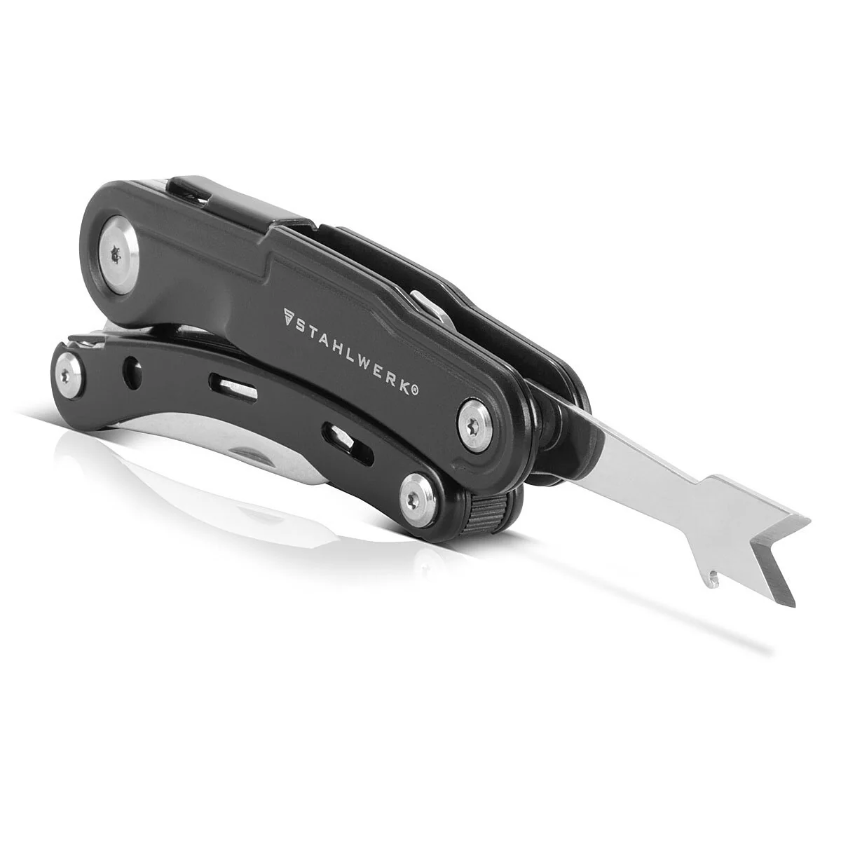 STAHLWERK Multitool mit 5 Werkzeugen, hochwertiges Taschenmesser / Klappmesser/ Multifunktionswerkzeug mit Gartenschere, Säge, Messer, Wurzelstecher und Öse - Image 8