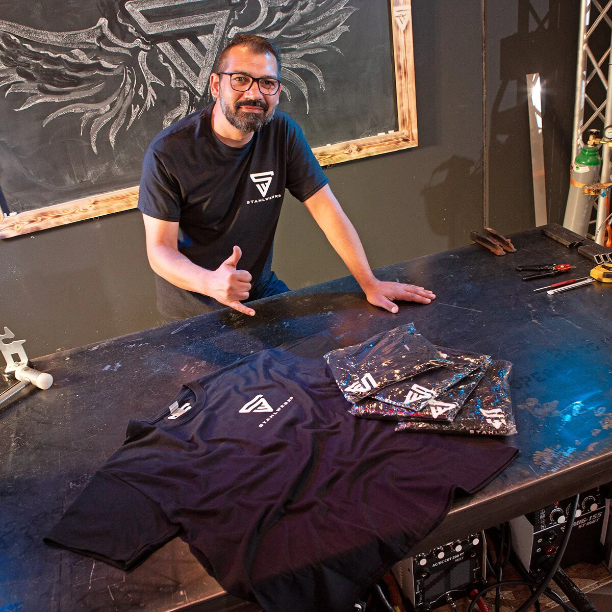 STAHLWERK T-Shirt Größe L Kurzarm-Hemd mit Logo-Print aus 100% Baumwolle - Image 9