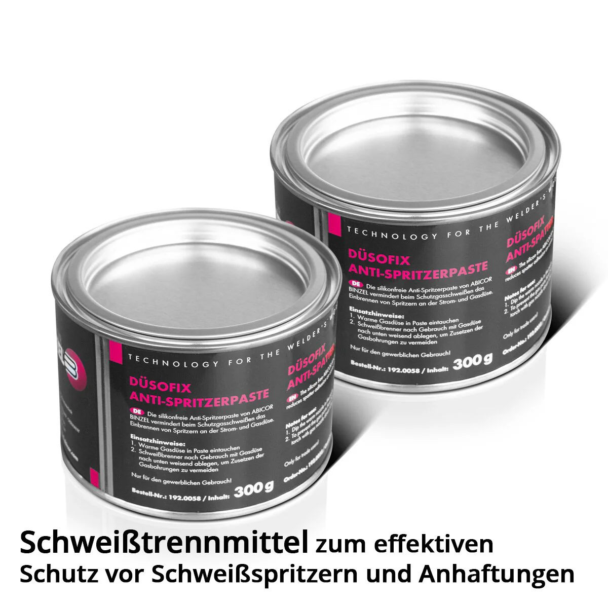 ABICOR BINZEL Düsofix 2er Set 300 g Schweißschutzpaste | Schweißtrennmittel | Spritzerschutzpaste zum professionellen Schutz von Schweißbrenner, Gasverteiler sowie Gas- und Stromdüsen - Image 2