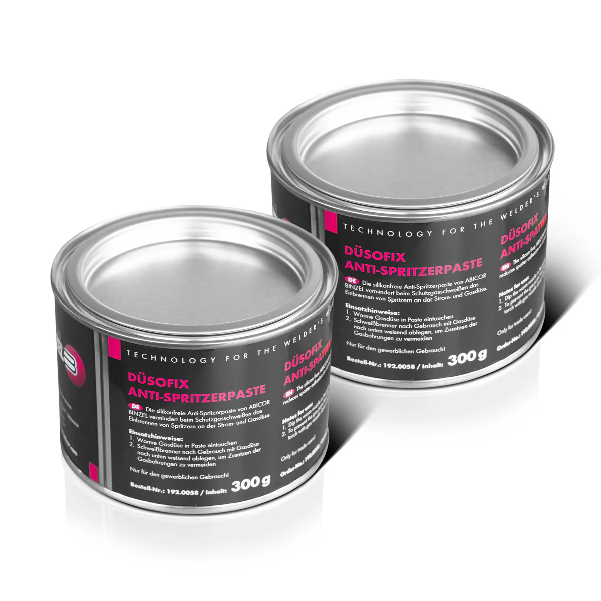 ABICOR BINZEL Düsofix 2er Set 300 g Schweißschutzpaste | Schweißtrennmittel | Spritzerschutzpaste zum professionellen Schutz von Schweißbrenner, Gasverteiler sowie Gas- und Stromdüsen - Image 3