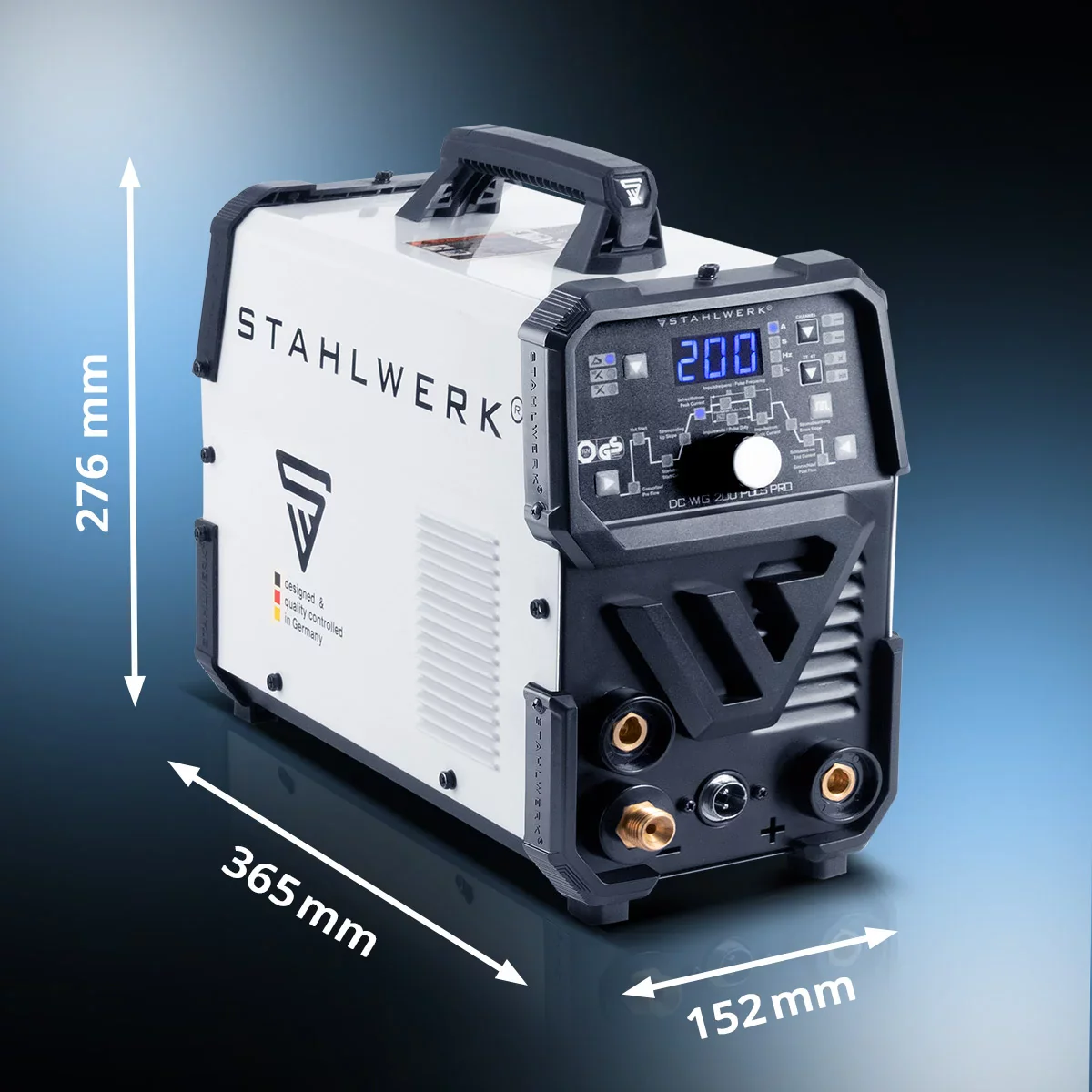 STAHLWERK 2-in-1-Kombi-Schweißgerät DC WIG 200 Puls Pro - Digitales Profi WIG Schweißgerät mit MMA E-Hand und Pulsfunktion, für Dünnblech geeignet - Image 4