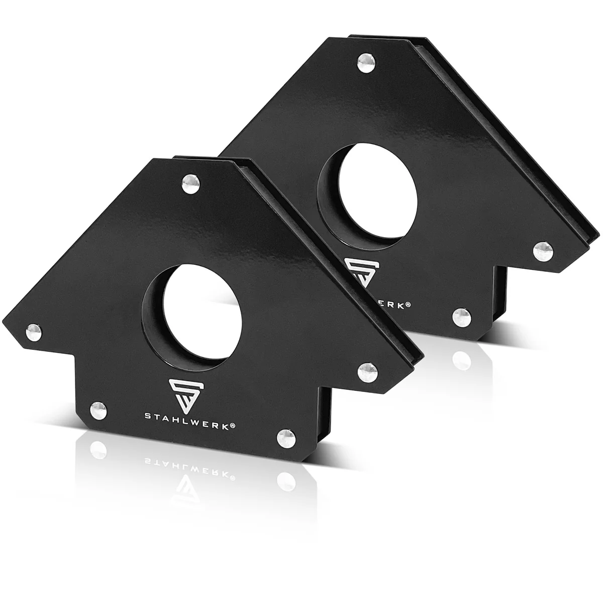 STAHLWERK 2er Set Magnet-Schweißwinkel 34 kg | 75 lbs praktischer Schweißmagnet | Magnetwinkel | Schweißpositionierer mit starker Haftkraft - Image 3