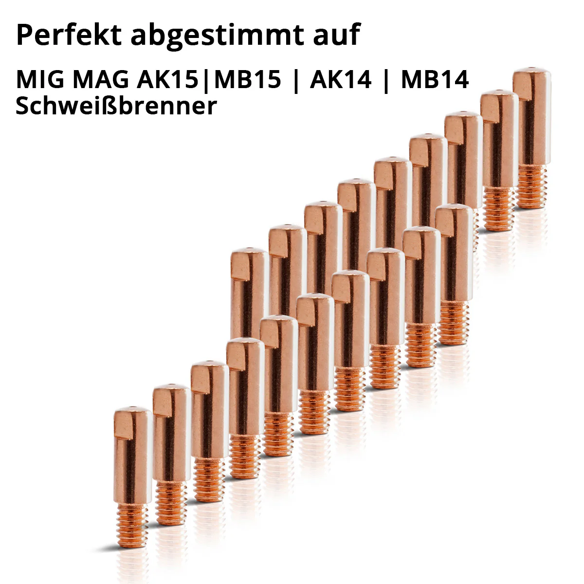 STAHLWERK 20er Set AK15 | MB15 | AK14 | MB14 Stromdüsen | Kontaktdüsen M6x25 in 1,0 mm MIG MAG Verschleißteile Set | Schweißzubehör für Schweißbrenner - Image 4