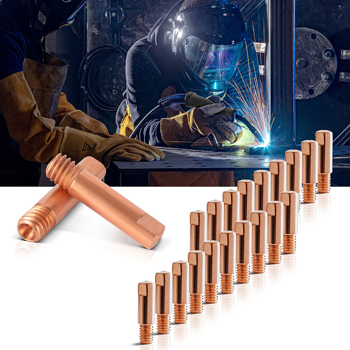 STAHLWERK 20er Set AK15 | MB15 | AK14 | MB14 Stromdüsen | Kontaktdüsen M6x25 in 1,0 mm MIG MAG Verschleißteile Set | Schweißzubehör für Schweißbrenner - Image 6