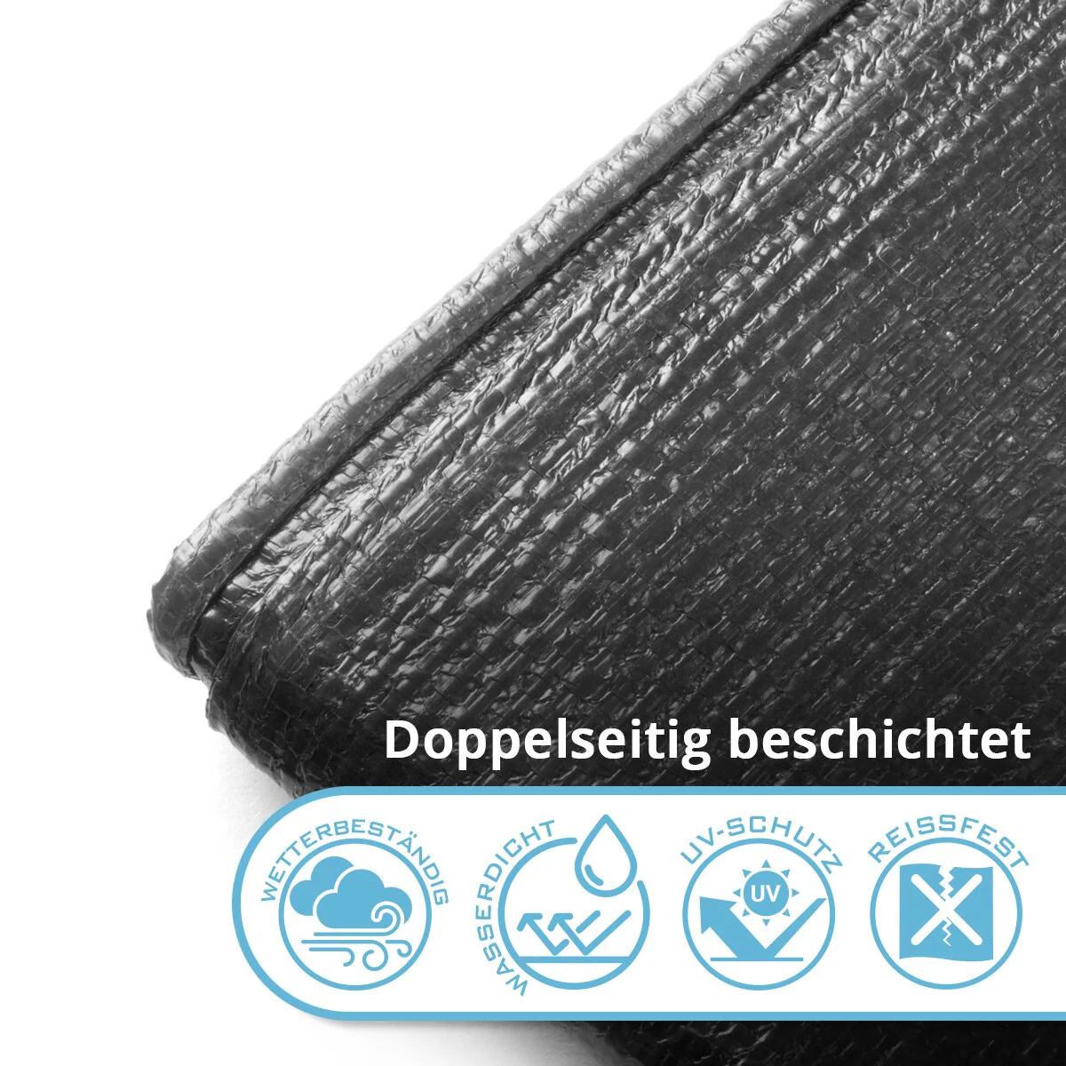 STAHLWERK Abdeckplane mit Ösen 2 x 3 m 260 g/m² wasserdichte Schutzplane | Gewebeplane | Gartenplane | Bootsplane | Holzplane | PE Plane - Image 9