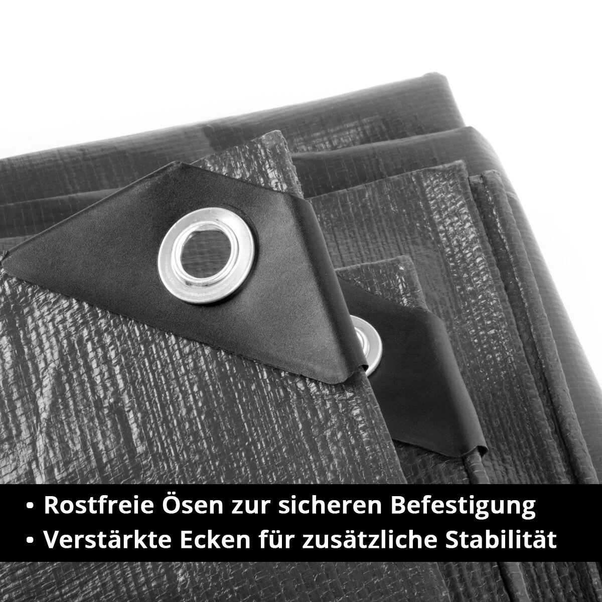 STAHLWERK Abdeckplane mit Ösen 3 x 4 m 260 g/m² wasserdichte Schutzplane | Gewebeplane | Gartenplane | Bootsplane | Holzplane | PE Plane - Image 4