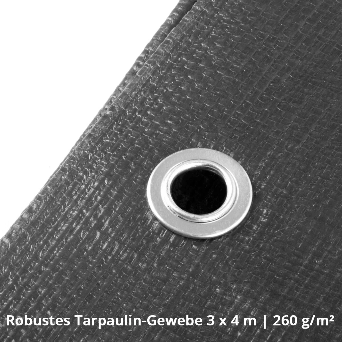STAHLWERK Abdeckplane mit Ösen 4 x 6 m 260 g/m² wasserdichte Schutzplane | Gewebeplane | Gartenplane | Bootsplane | Holzplane | PE Plane - Image 6