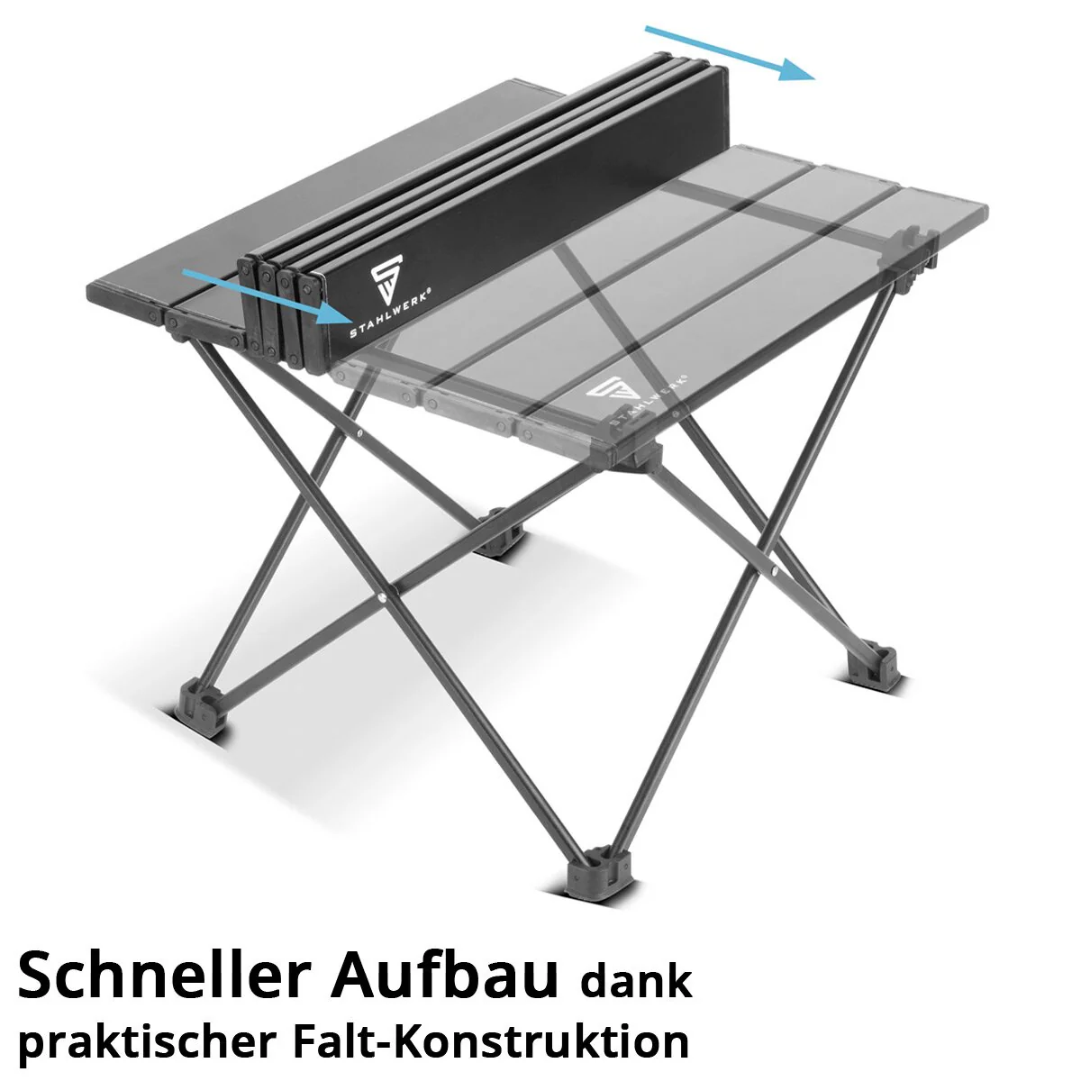 STAHLWERK Aluminium-Falttisch 40 x 34,5 x 30 cm Klapptisch | Campingtisch | Aluminiumtisch | Gartentisch | Campingmöbel | Picknicktisch - Image 5