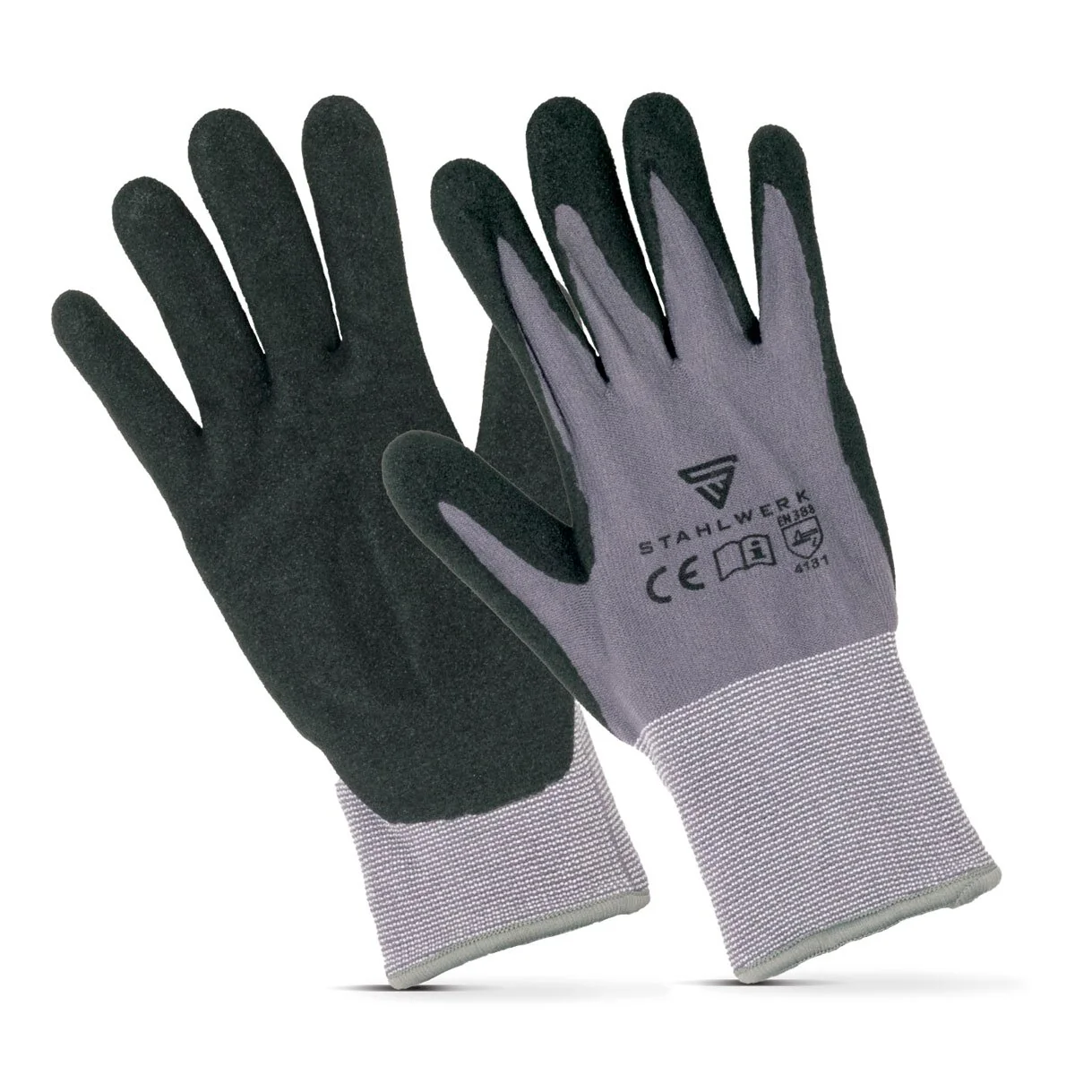 STAHLWERK Arbeits- und Montagehandschuhe Größe L 5er Pack / Schutzkleidung / robust und strapazierfähig aus Nitrilkautschuk - Image 4
