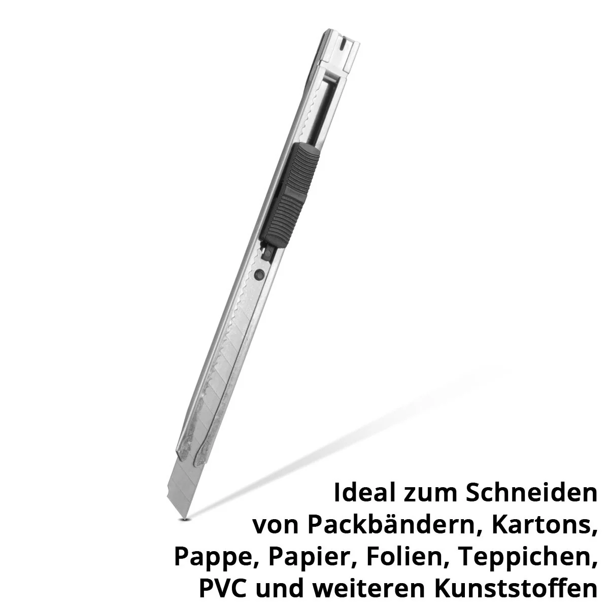 STAHLWERK Cuttermesser 10er Set mit 9 mm Abbrechklingen aus bruchfestem Carbon-Stahl präziser Cutter | Teppichmesser | Sicherheitsmesser | Paketmesser | Kartonmesser - Image 2