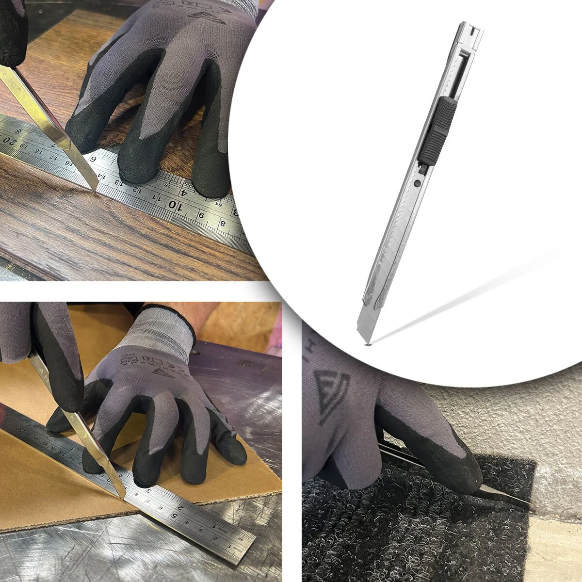 STAHLWERK Cuttermesser 10er Set mit 9 mm Abbrechklingen aus bruchfestem Carbon-Stahl präziser Cutter | Teppichmesser | Sicherheitsmesser | Paketmesser | Kartonmesser - Image 8