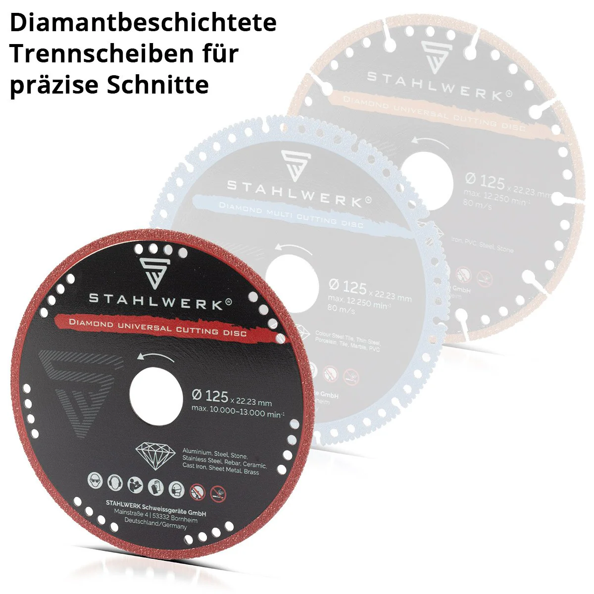 STAHLWERK Diamant Universal Trennscheibe 2er Set 125 x 22,23 mm | Aluminium, Stahl, Stein, Glas | Hohe Schnittpräzision & lange Lebensdauer - Image 5