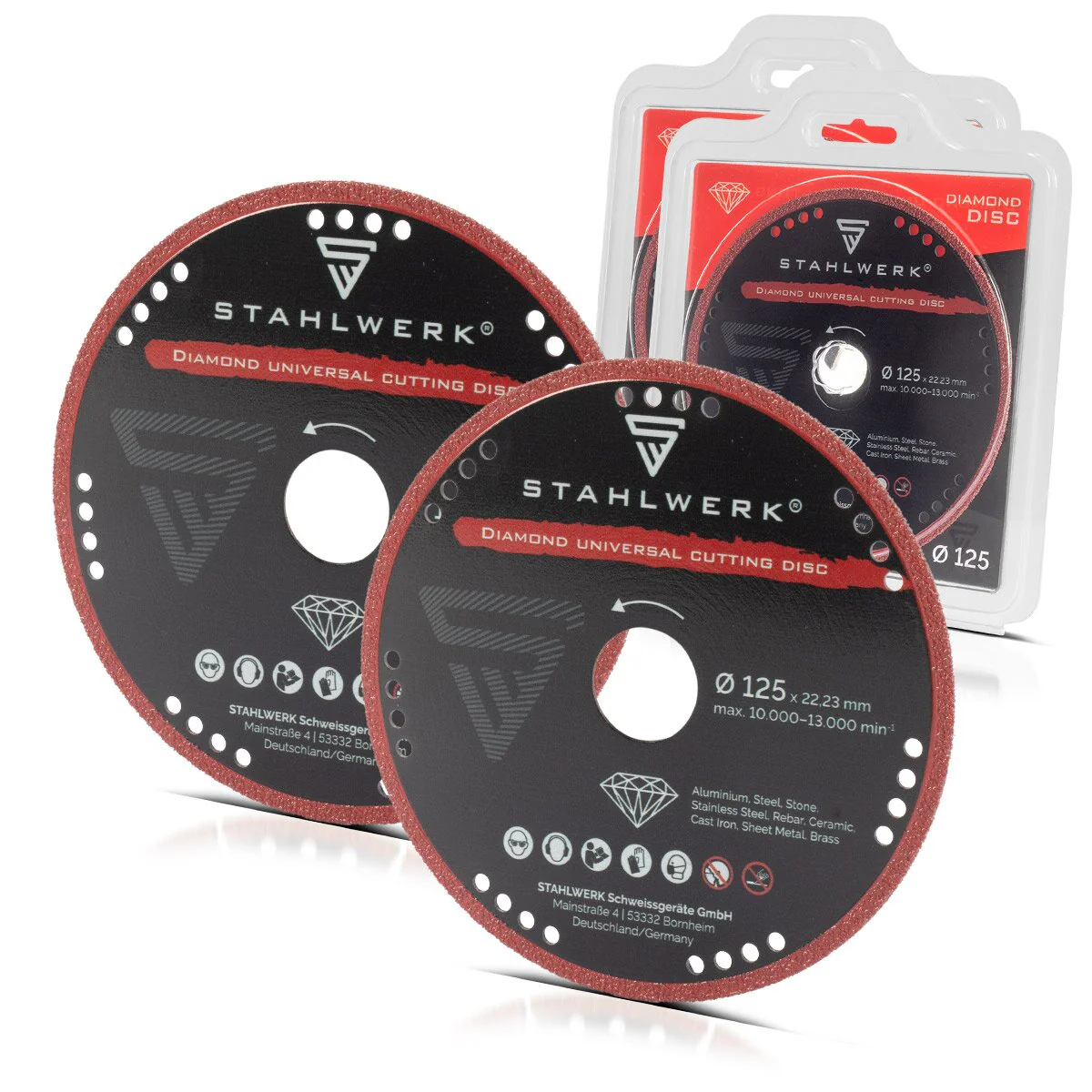 STAHLWERK Diamant Universal Trennscheibe 2er Set 125 x 22,23 mm | Aluminium, Stahl, Stein, Glas | Hohe Schnittpräzision & lange Lebensdauer - Image 7
