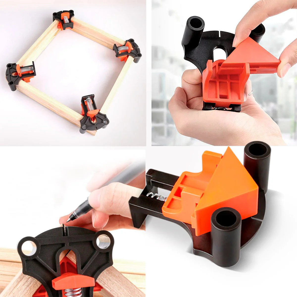 STAHLWERK Eckenspanner 4er Set 60° | 90° | 120° Winkelspanner | Winkelklemme | Winkelzwinge | Rahmenspanner | Eckklemme | Eckspanner zum Ausrichten und Fixieren - Image 6