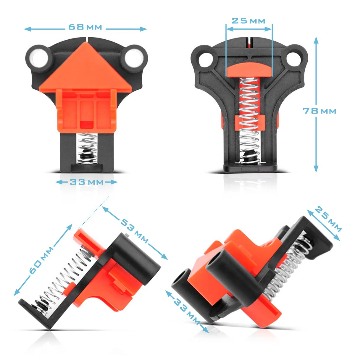 STAHLWERK Eckenspanner 4er Set 60° | 90° | 120° Winkelspanner | Winkelklemme | Winkelzwinge | Rahmenspanner | Eckklemme | Eckspanner zum Ausrichten und Fixieren - Image 7