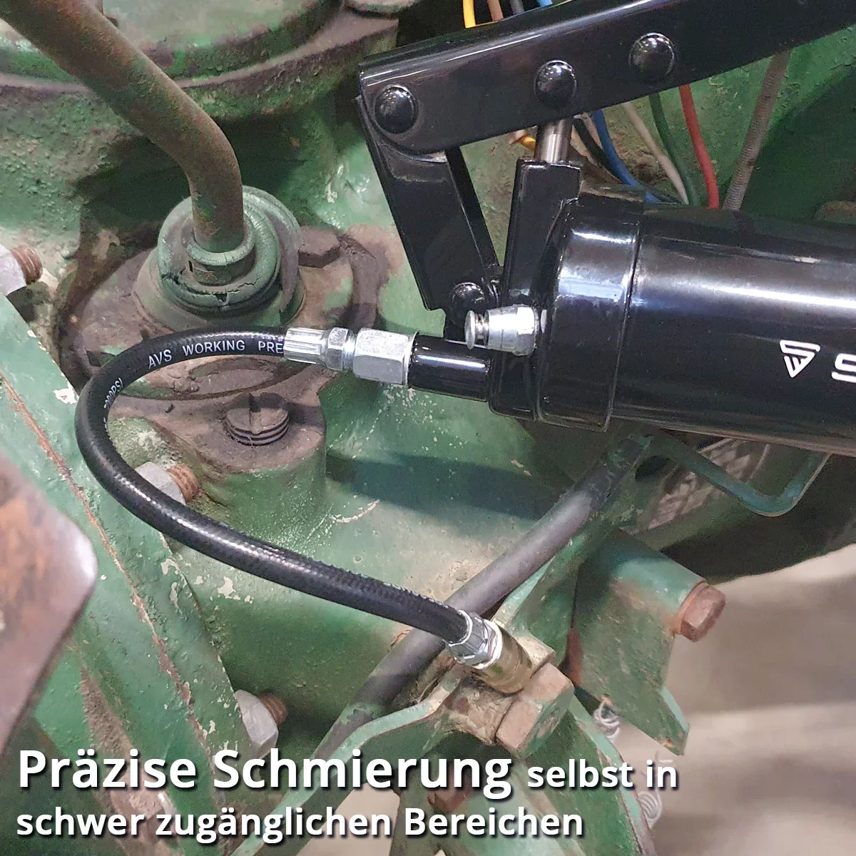 STAHLWERK Einhand-Fettpresse 600 ml 550 bar | Handhebelpresse aus robustem Stahl | Fettpresse für loses Fett oder 400 g Kartusche | Handpresse zur Schmierung mit flexiblem Schlauch und Verlängerungsrohr - Image 4