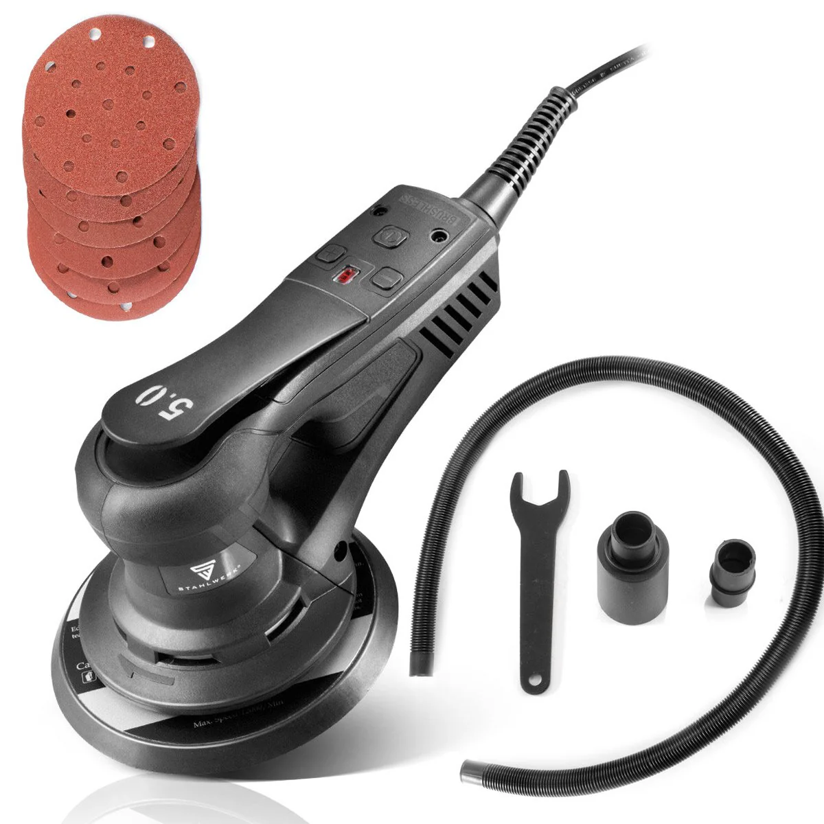 STAHLWERK ES-150 ST Kompakter Brushless Exzenterschleifer / Handschleifer mit 350 Watt nur 1,3 kg - Image 3