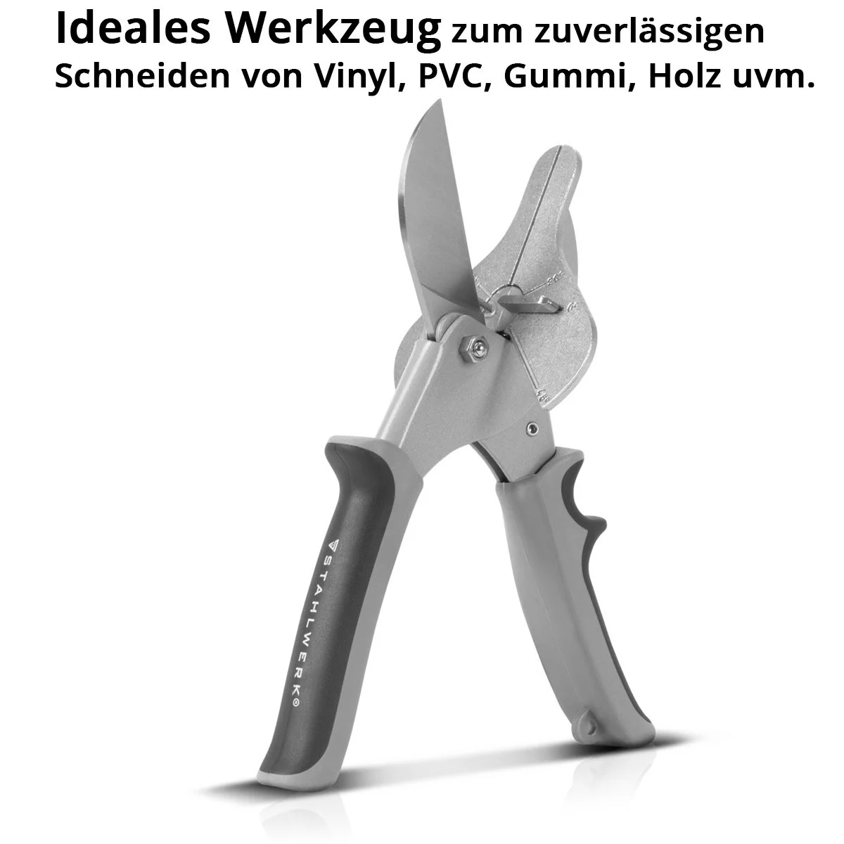 STAHLWERK Gehrungsschneider | Gehrungsschere | Multi Winkelschere | Trunking Schere zum Schneiden von Vinyl, PVC, Gummi uvm. | Einstellbare Winkel 30° | 45° | 90° - Image 2