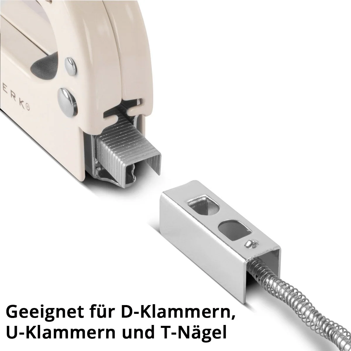 STAHLWERK Handtacker Set HTS-100 ST mit Tacker, Klammerentferner und jeweils 500 D-Klammern, U-Klammern und T-Nägeln - Image 5