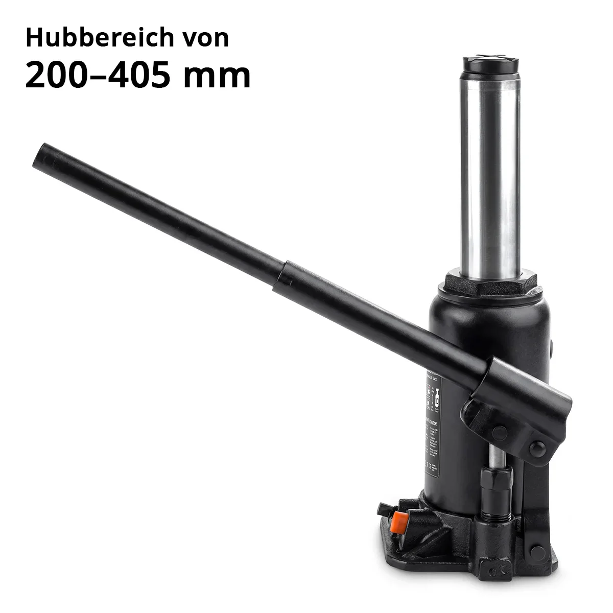 STAHLWERK Hydraulikheber GW1004 mit 10 t Tragkraft | Hubbereich 200 - 405 mm | Kompakter Stempelwagenheber | Hydraulik-Wagenheber | Stabiler Flaschenwagenheber für Maschinen, Nutzfahrzeuge und Pkw - Image 4