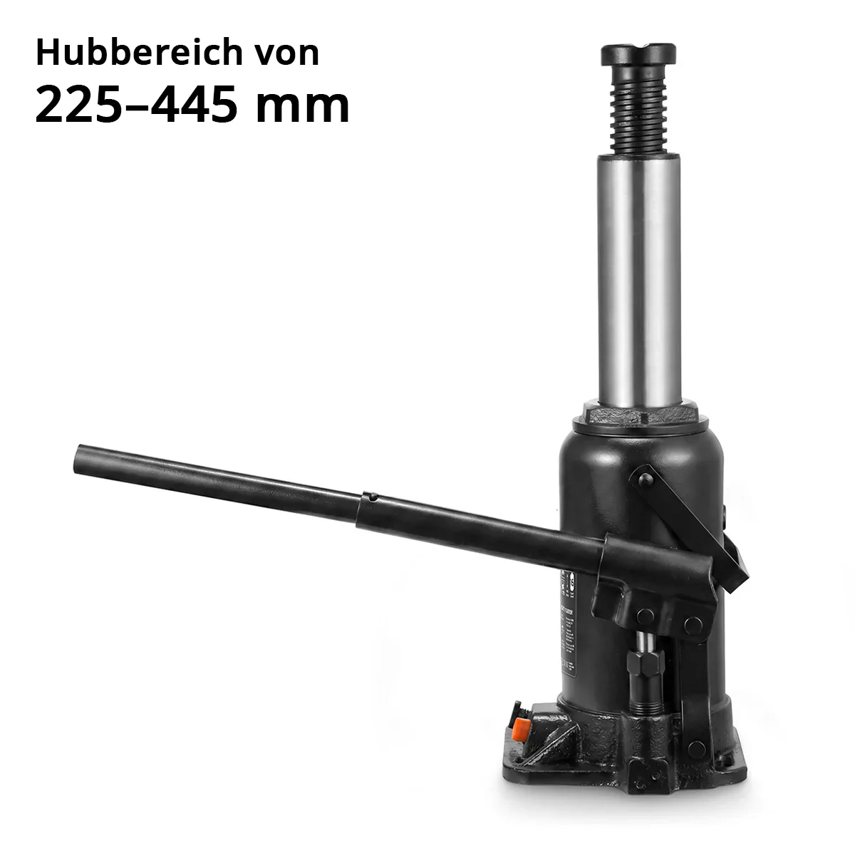 STAHLWERK Hydraulikheber GW1604 mit 16 t Tragkraft | Hubbereich 225 - 445 mm | Kompakter Stempelwagenheber | Hydraulik-Wagenheber | Stabiler Flaschenwagenheber für Maschinen, Nutzfahrzeuge und Pkw - Image 4