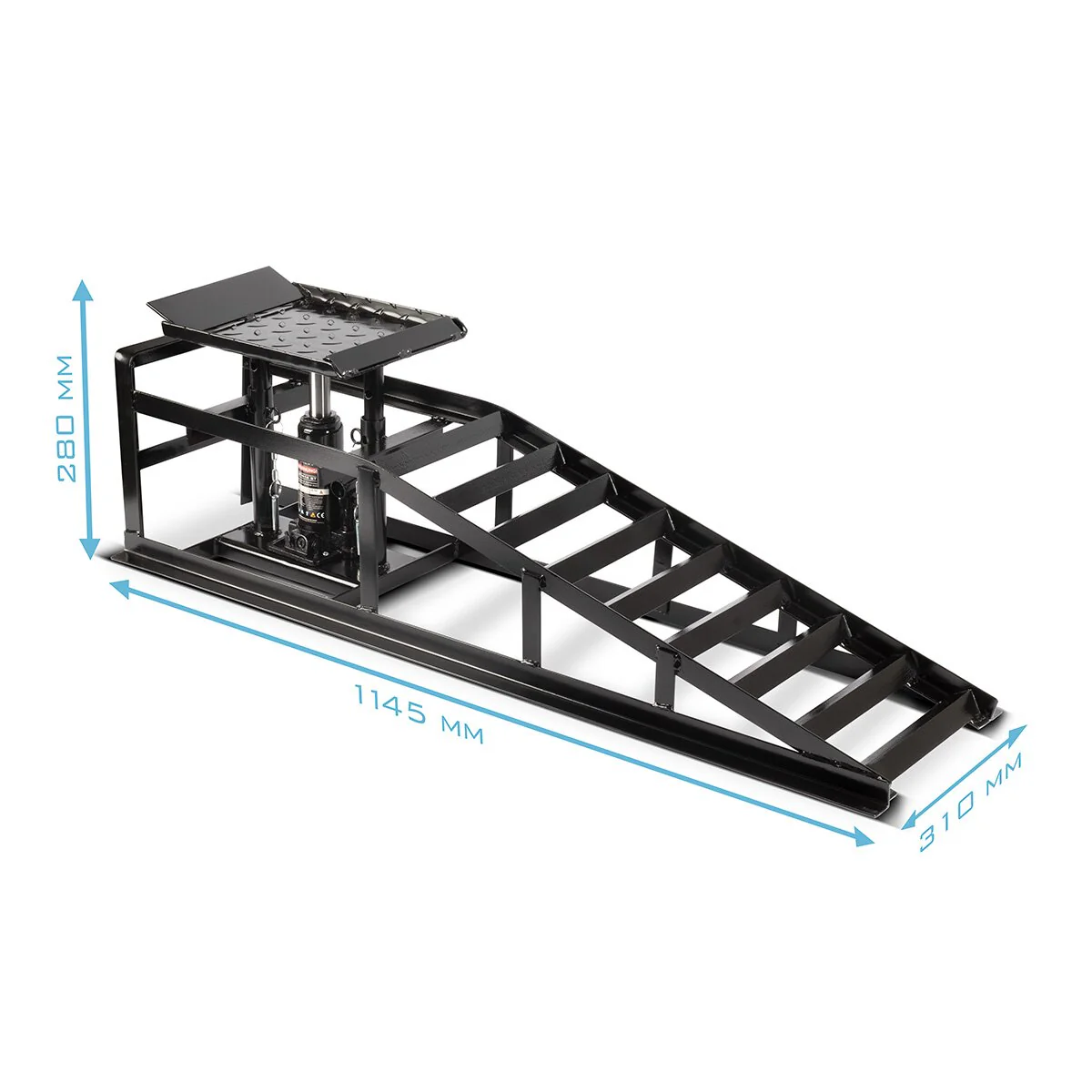 STAHLWERK Hydraulische Auffahrrampe GTH-14 ST mit 5 Tonnen Tragkraft Auffahrbock mit Wagenheber | höhenverstellbare Auto-Rampe | Pkw-Rampe | Kfz-Bock - Image 7