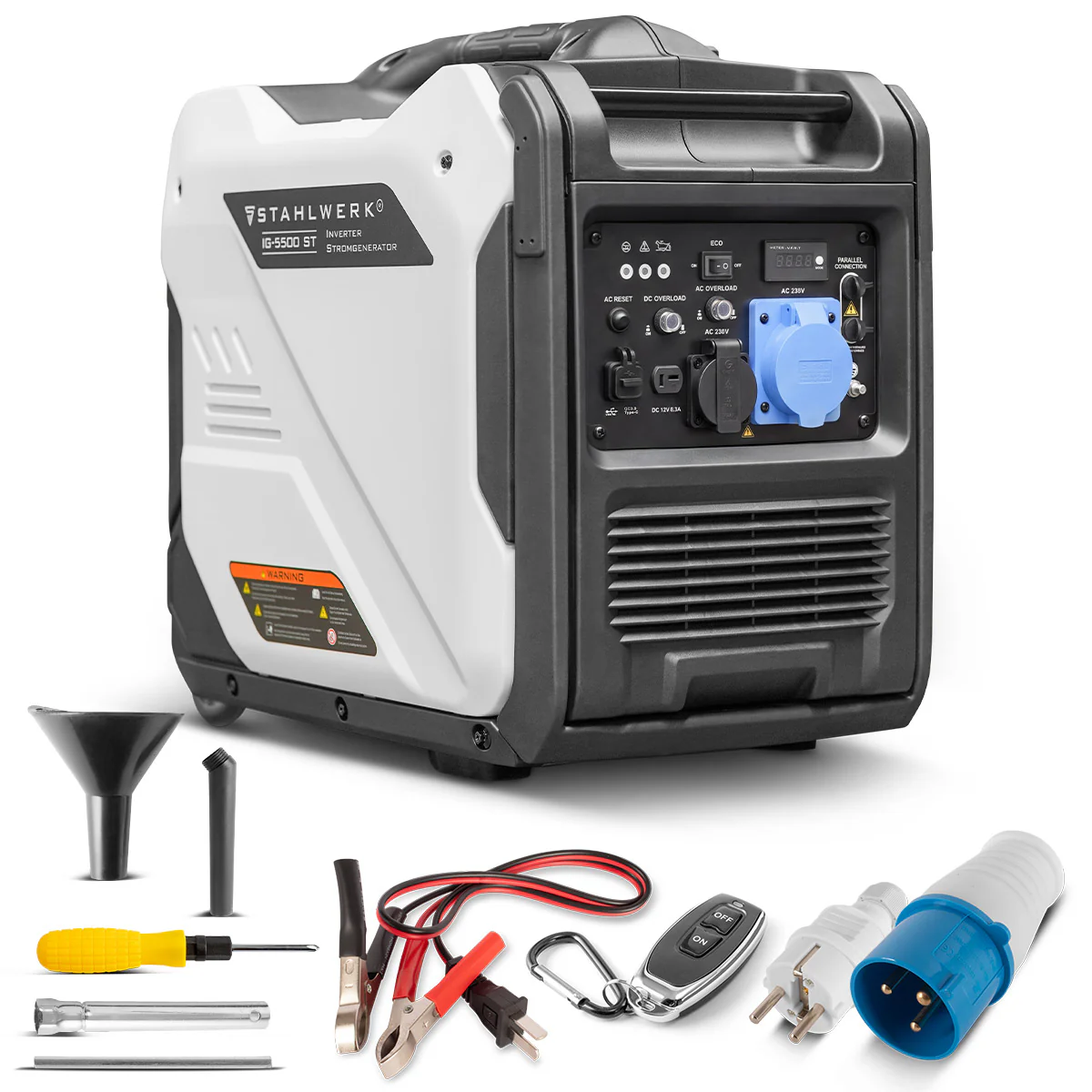 STAHLWERK IG-5500 ST Benzin Generator 5,5 kW | 7,48 PS | Inverter Stromgenerator | Stromerzeuger | Notstromaggregat mit Fernbedienung & E-Starter, verbrauchseffizient und wartungsarm - Image 3