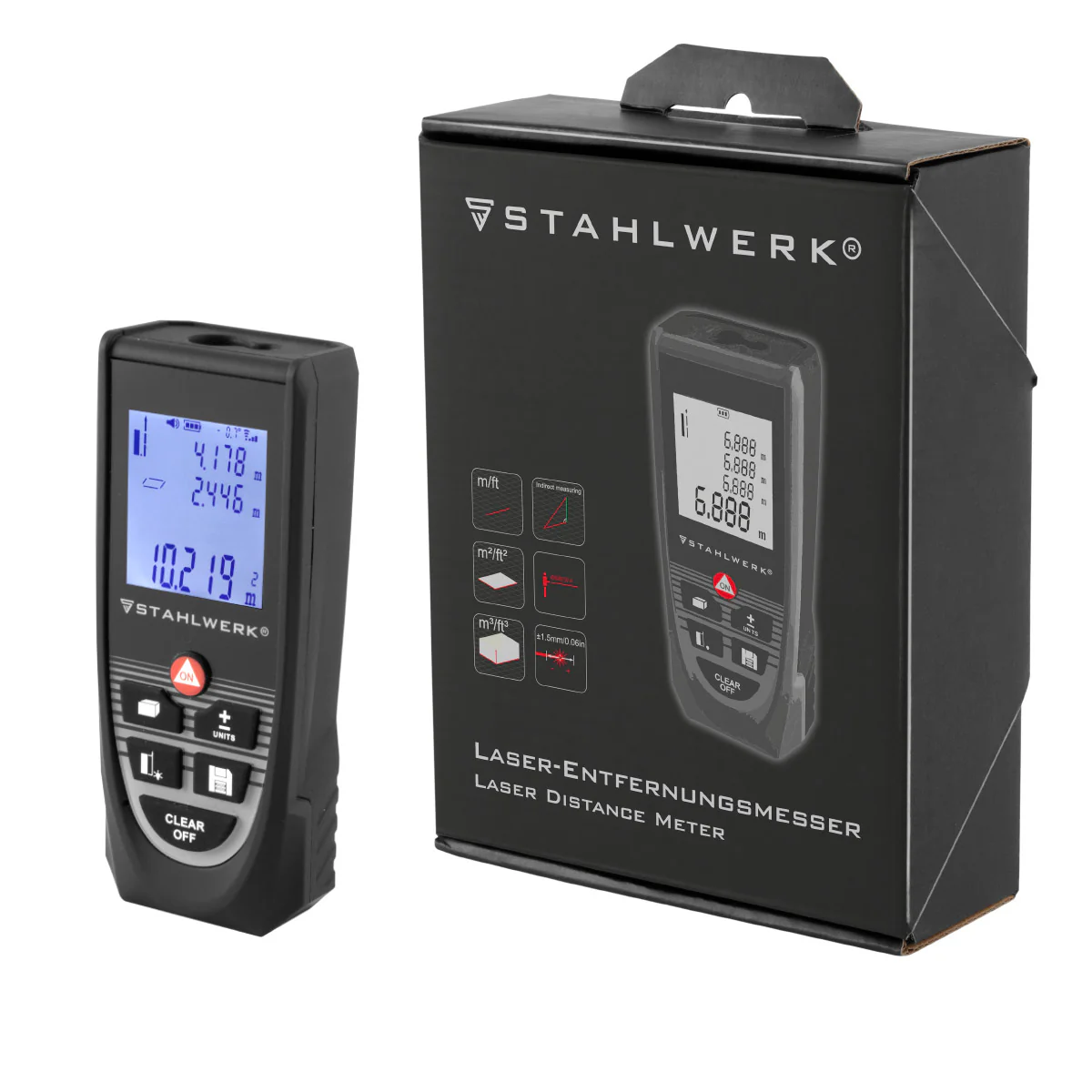 STAHLWERK Laser Entfernungsmesser LE-60 ST bis 60 m Distanzmesser mit beleuchtetem LCD Digital Display, Distanz- und Entfernungsmessgerät zum präzisen Messen von Entfernungen und Rauminhalten auf Baustellen oder in Innenräumen - Image 13