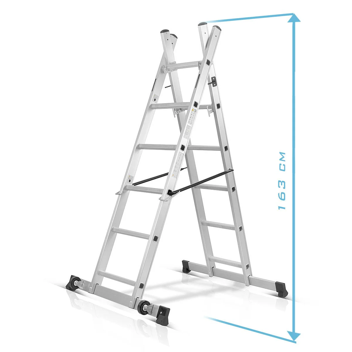 STAHLWERK Leitergerüst LG-270 ST 150 kg Tragkraft, 3 in 1 Mehrzweckleiter / Aluminium Klappleiter / Arbeitsgerüst / Arbeitsplattform / Gerüst mit rutschfesten Sprossen inklusive 7 Jahre Hersteller-Garantie - Image 9