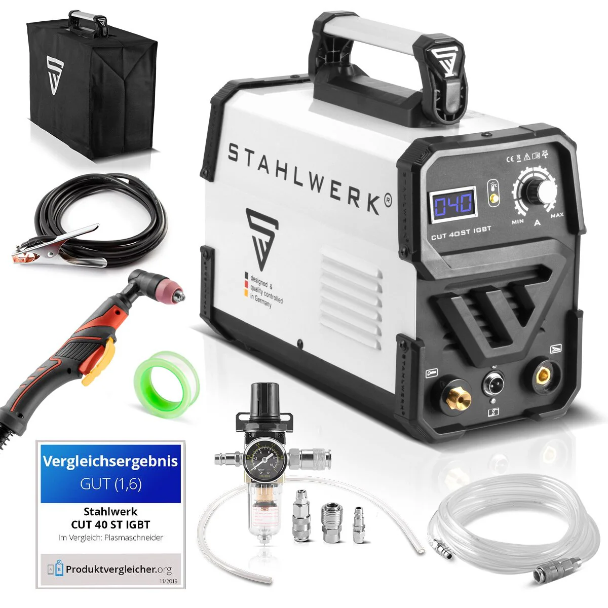 STAHLWERK Plasmaschneider CUT 40 ST IGBT / Plasmaschneider mit 40 A und HF Kontaktzündung / Plasma Cutter