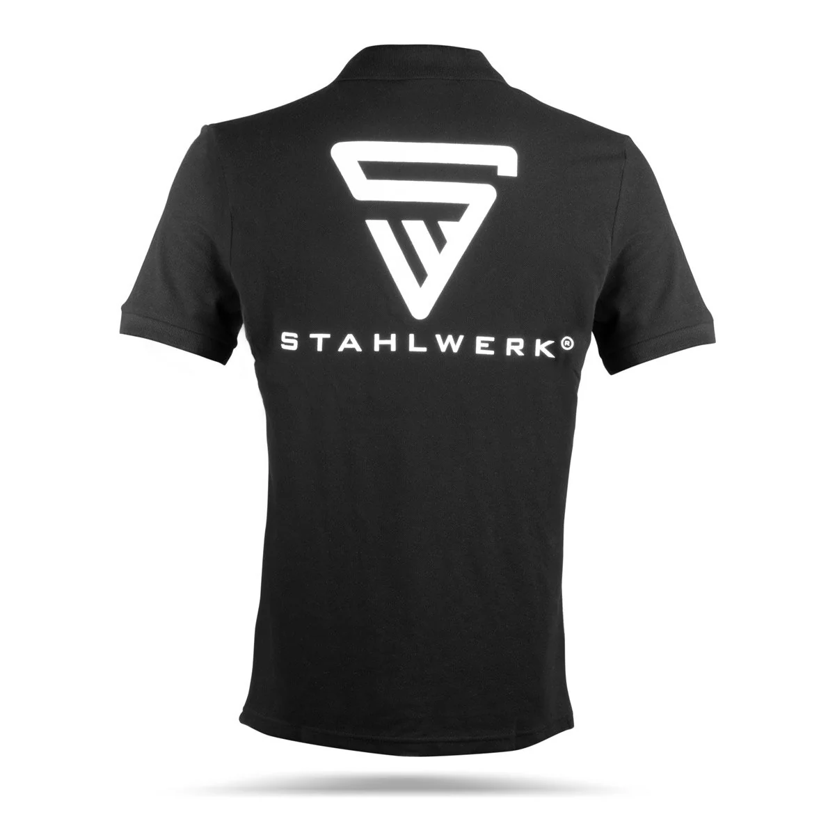 STAHLWERK Polo-Shirt Größe XL Schwarz Kurzarm Polo-Hemd mit Logo-Print aus 100% Baumwolle - Image 5