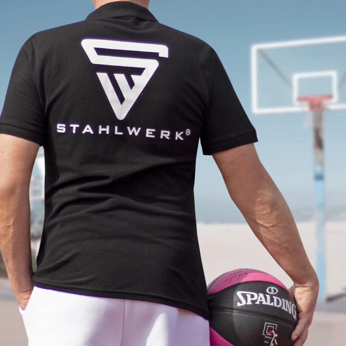 STAHLWERK Polo-Shirt Größe XL Schwarz Kurzarm Polo-Hemd mit Logo-Print aus 100% Baumwolle - Image 7