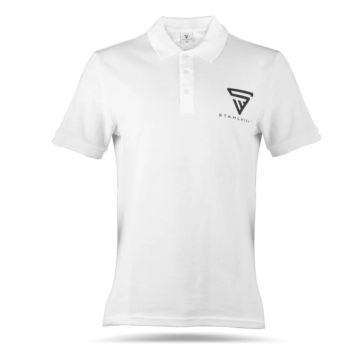 STAHLWERK Polo-Shirt Größe XXL Weiß Kurzarm Polo-Hemd mit Logo-Print aus 100% Baumwolle - Image 3