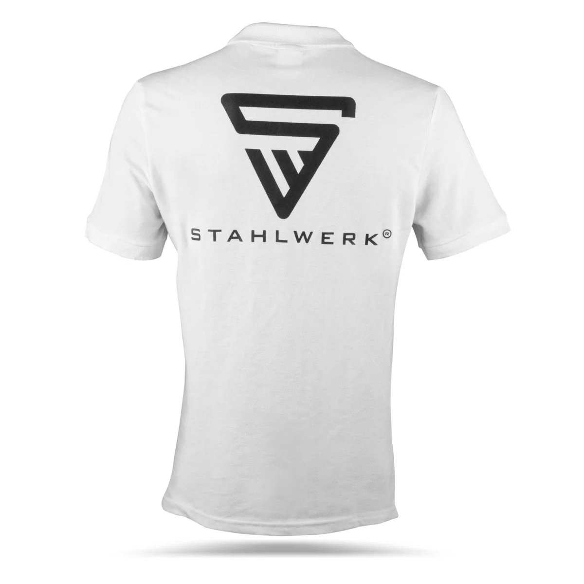 STAHLWERK Polo-Shirt Größe XXL Weiß Kurzarm Polo-Hemd mit Logo-Print aus 100% Baumwolle - Image 6